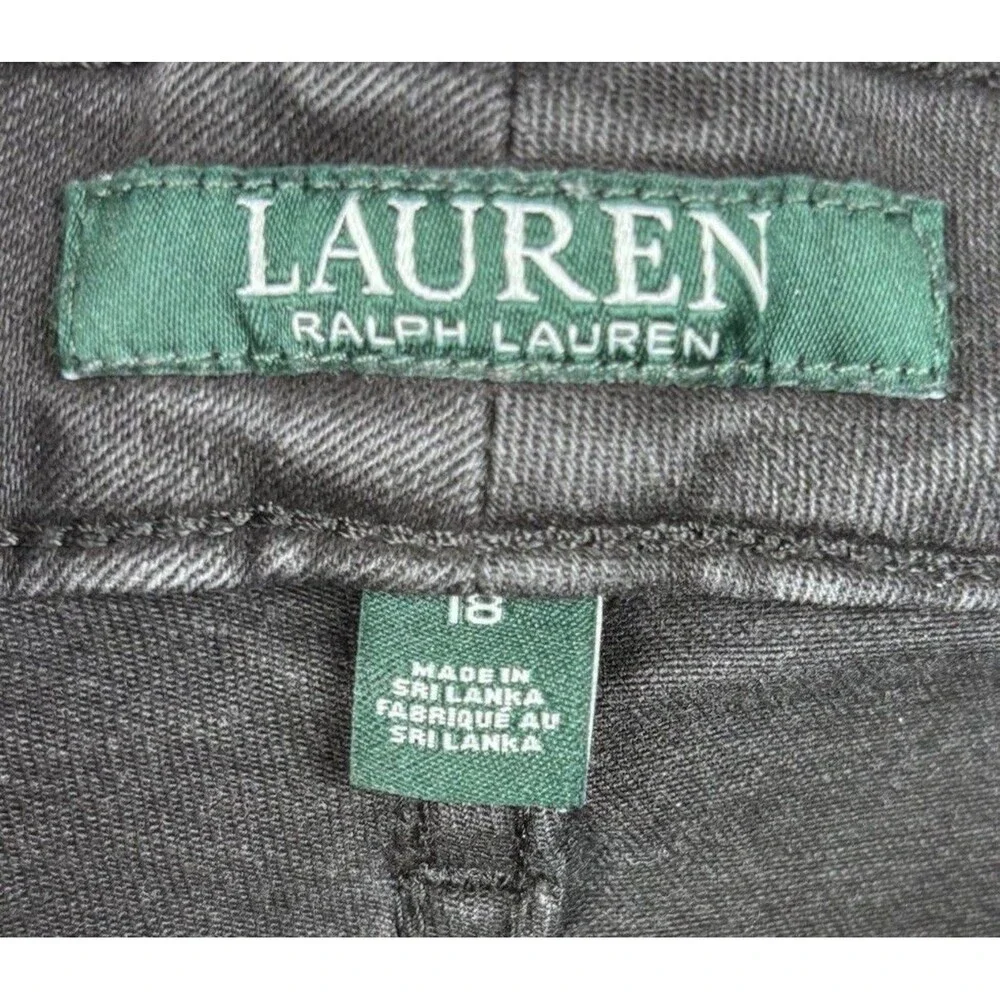 Lauren Ralph Lauren Jeans Womens Size 18 Black Premier Skinny Ankle Denim Pants